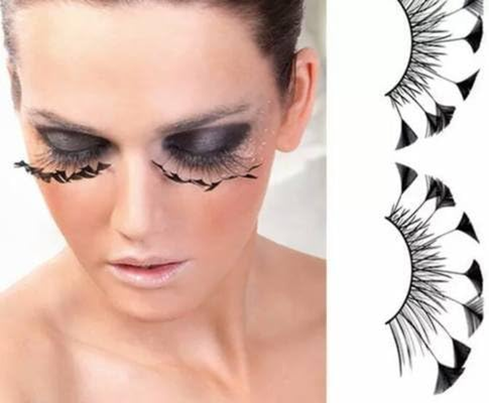 Dorisue Halloween Dramatic Extra Long Feather Lashes - Spider & Firework Inspired Cosplay Eyelashes for Party & Costume Events