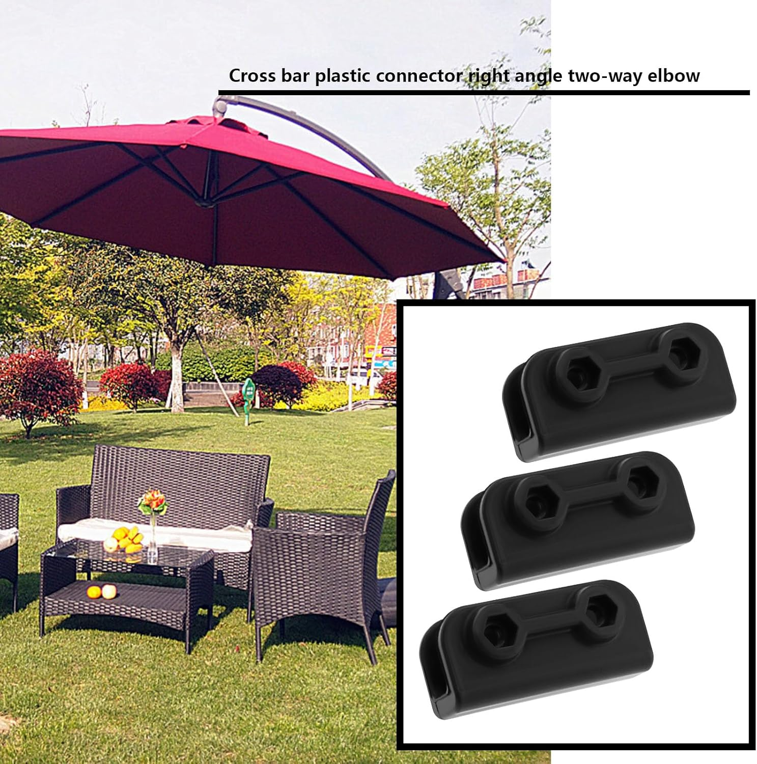 LT Easiyl 4Pcs Rectangular Bracket 2-Way Pop-Up Gazebo Connector Tent Pole Connector Support Rod Connection for Canopy Gazebo Tent Outdoor Equipment image number 6