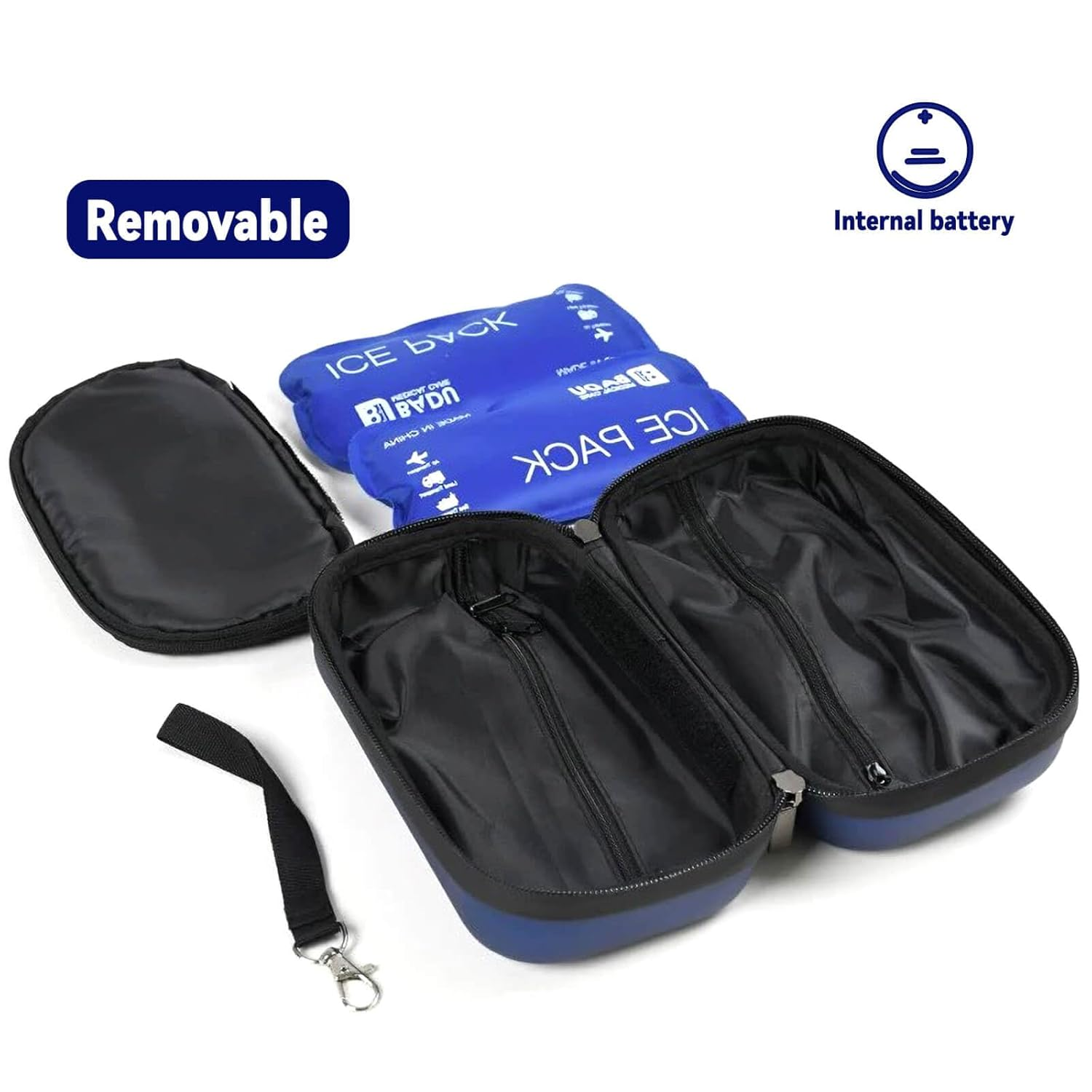 Insulin Cooler Travel Case with Celsius Temperature Display, Diabetic Medication Insulated Cool Organizer Carrying Bag with 2 Ice Bag for Insulin Pen and Other Dicbetic Supplies for Trip and Daily image number 5