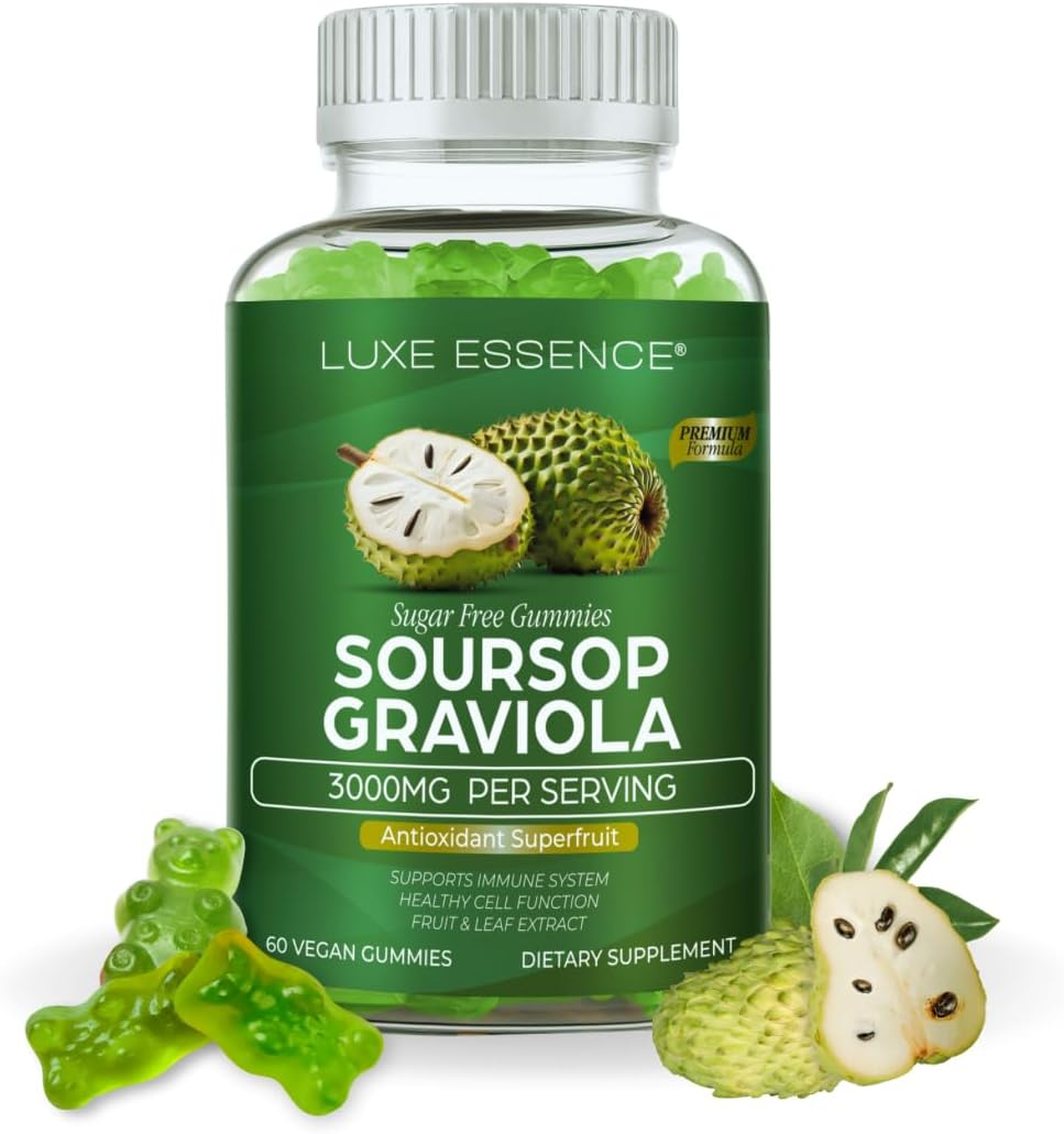 Soursop Graviola Gummies 3000Mg | Soursop Leaves & Fruit Gummies | Graviola Extract | Immune & Digestive Health Support | Sugar-Free, Gluten-Free, Non-Gmo, Vegan Friendly | Natural Apple Flavor | 60 Count image number 6