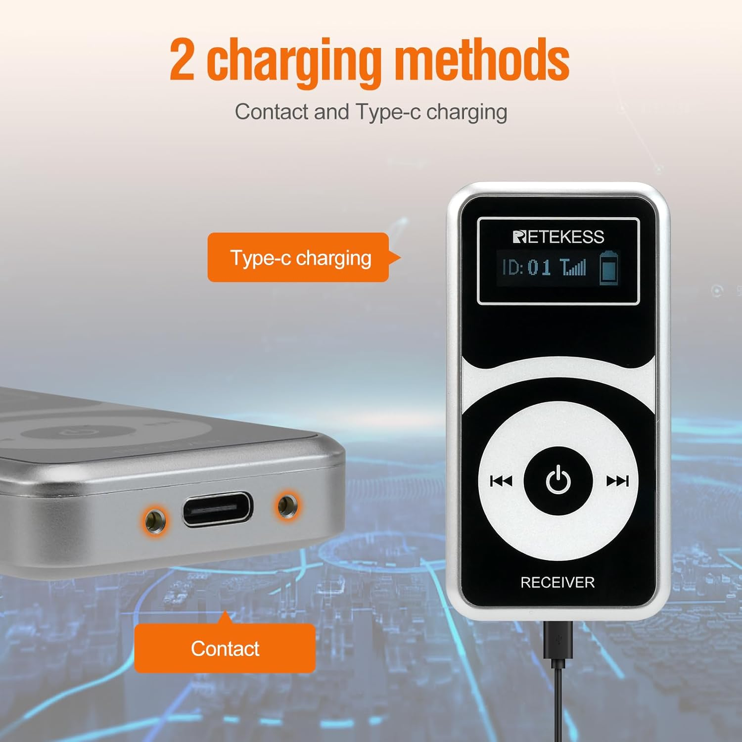 Retekess T130Pro(3Nd Gen T130) Wireless Tour Guide System Headsets, Assisted Listening Devices, Battery Last Long, Noise Reduction, Translation System for School