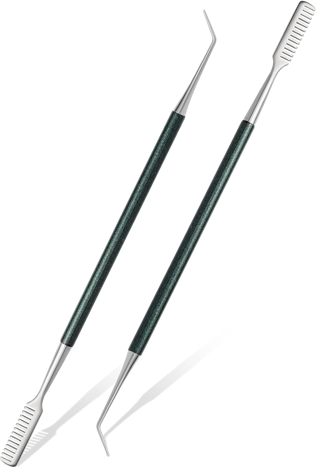 FVION 2 Pieces Eyelash Enhancer, Curved Eyelash Extension Tweezers/Eyebrow Brushes - Tweezers for False Eyelash Extensions, Eyelash Separator Comb, Lash Lift Makeup Tool