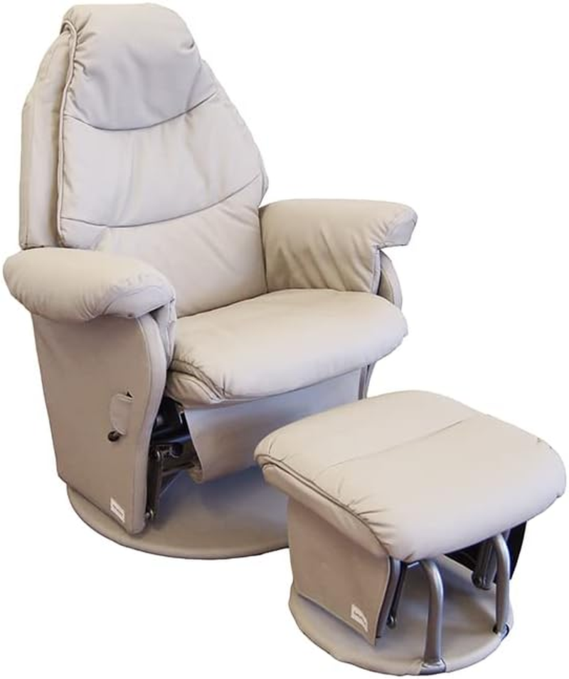 Babyhood Vogue Feeding Glider Chair and Ottoman, Ice Grey image number 1