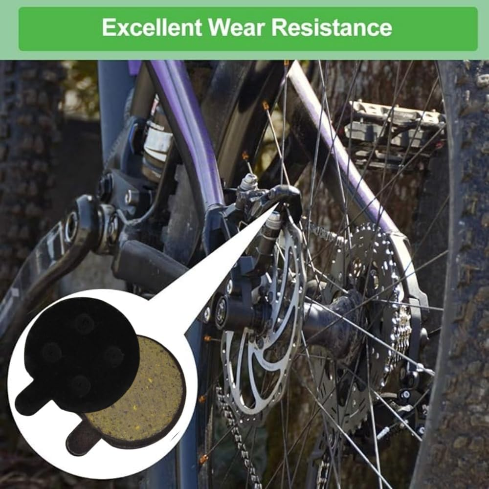 2 Pairs Resin Semi Metallic Bike Disc Brake Pads, 4Mm Thickness Semi-Metallic Brake Pad Replacement for Zoom DB280 DB350 DB450, Mountain Road Bike Cycling Bicycle MTB Organic Resin Disc Brake Pad image number 2