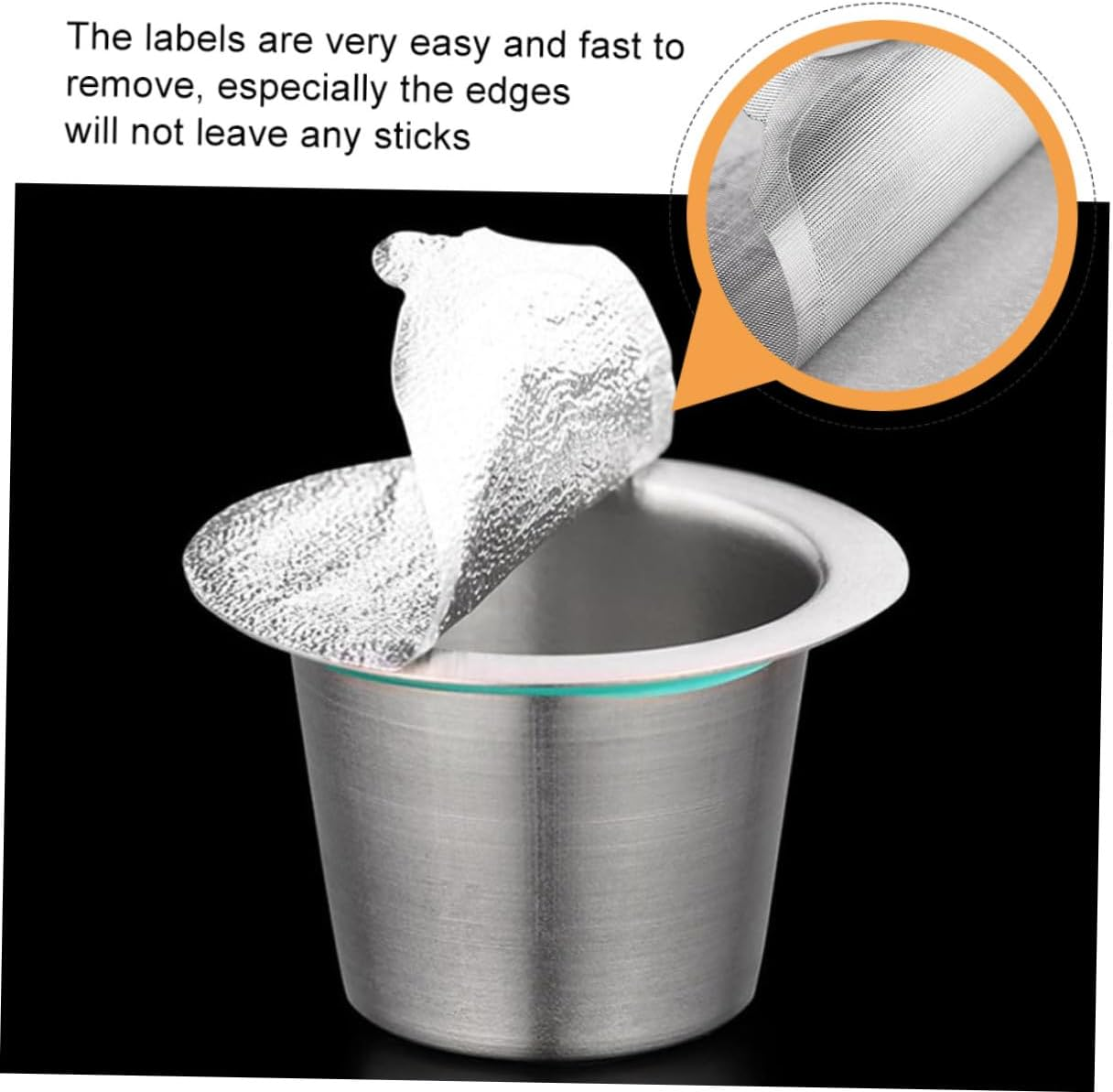 TEHAUX Espresso Seal Lids Aluminum Foil Capsule Cup Sealing Film Coffee Powder Foil Lids for Coffee Capsules 120Pcs for Home and Commercial Use