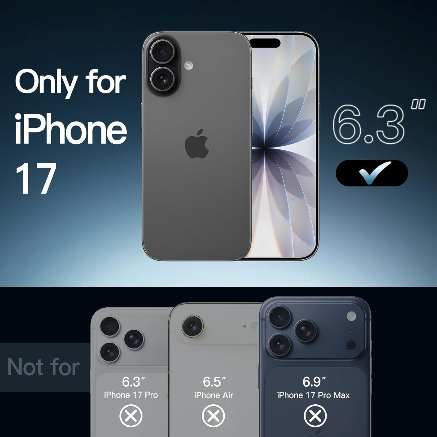 Jetech Magnetic Case for Iphone 17 6.3-Inch Compatible with Magsafe, Shockproof Phone Bumper Cover, Anti-Scratch Clear Back (Black) - Black image number 2