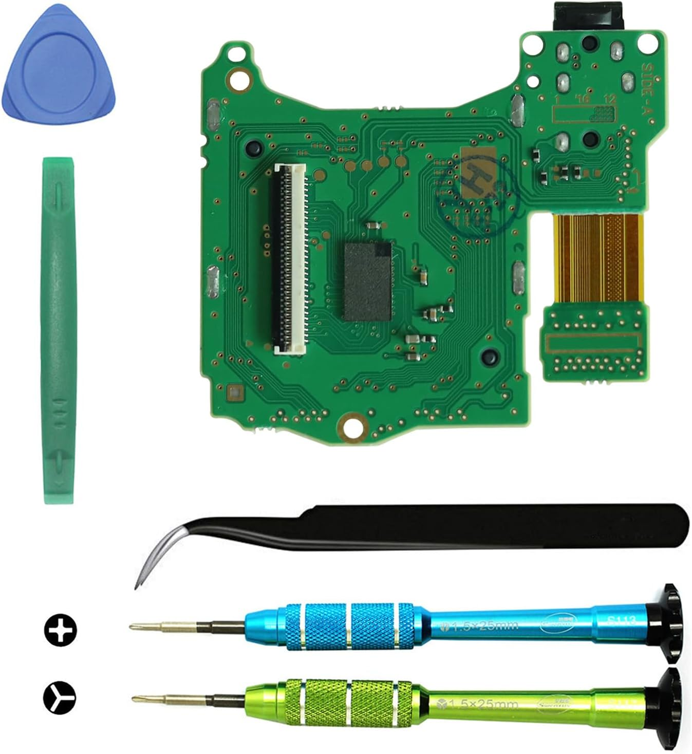 Compatible with Nintendo Switch, Replacement Game Card Cartridge Reader Slot with Headphones Jack Plug Port Repair Part for Switch with Tools image number 4