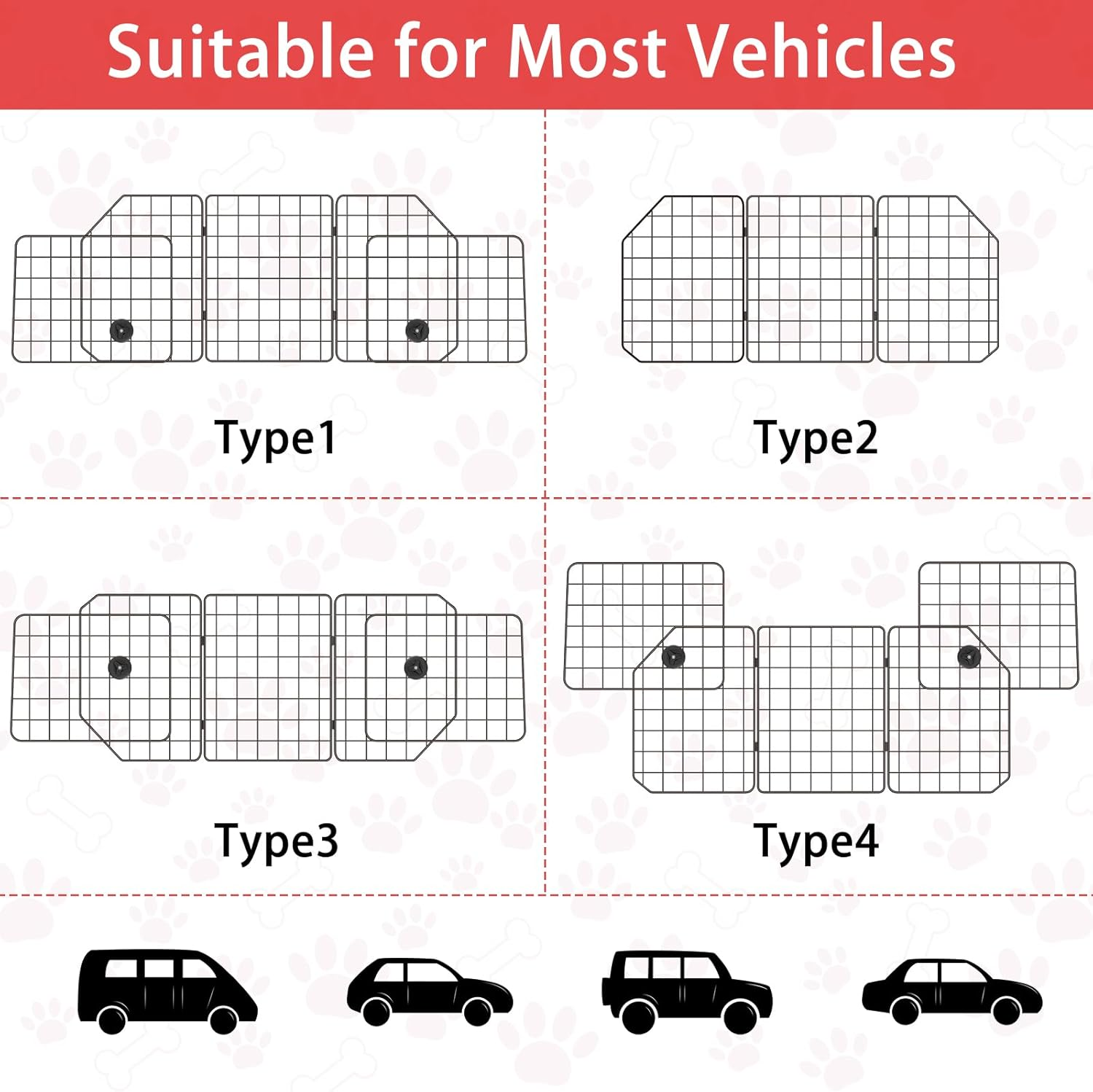 OYEAL Dog Car Barrier for SUV Adjustable Pet Car Divider Universal-Fit Back Seat Dog Separator Gate for SUV, Cars, Trucks, Black image number 2