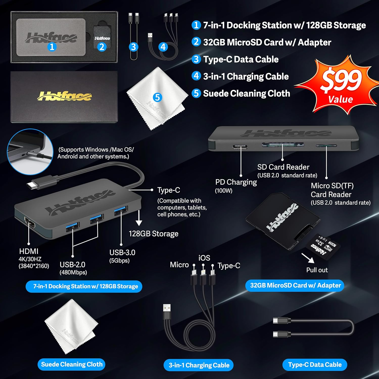 HP Flagship 14" Laptop with 1 Year Office 365 | 8GB RAM | 1.28TB Storage(128Gb Emmc & 160GB Docking Station & 1TB Cloud Storage) | Intel 4-Core Processor| Webcam | Wi-Fi | Windows 11 | Silver image number 2