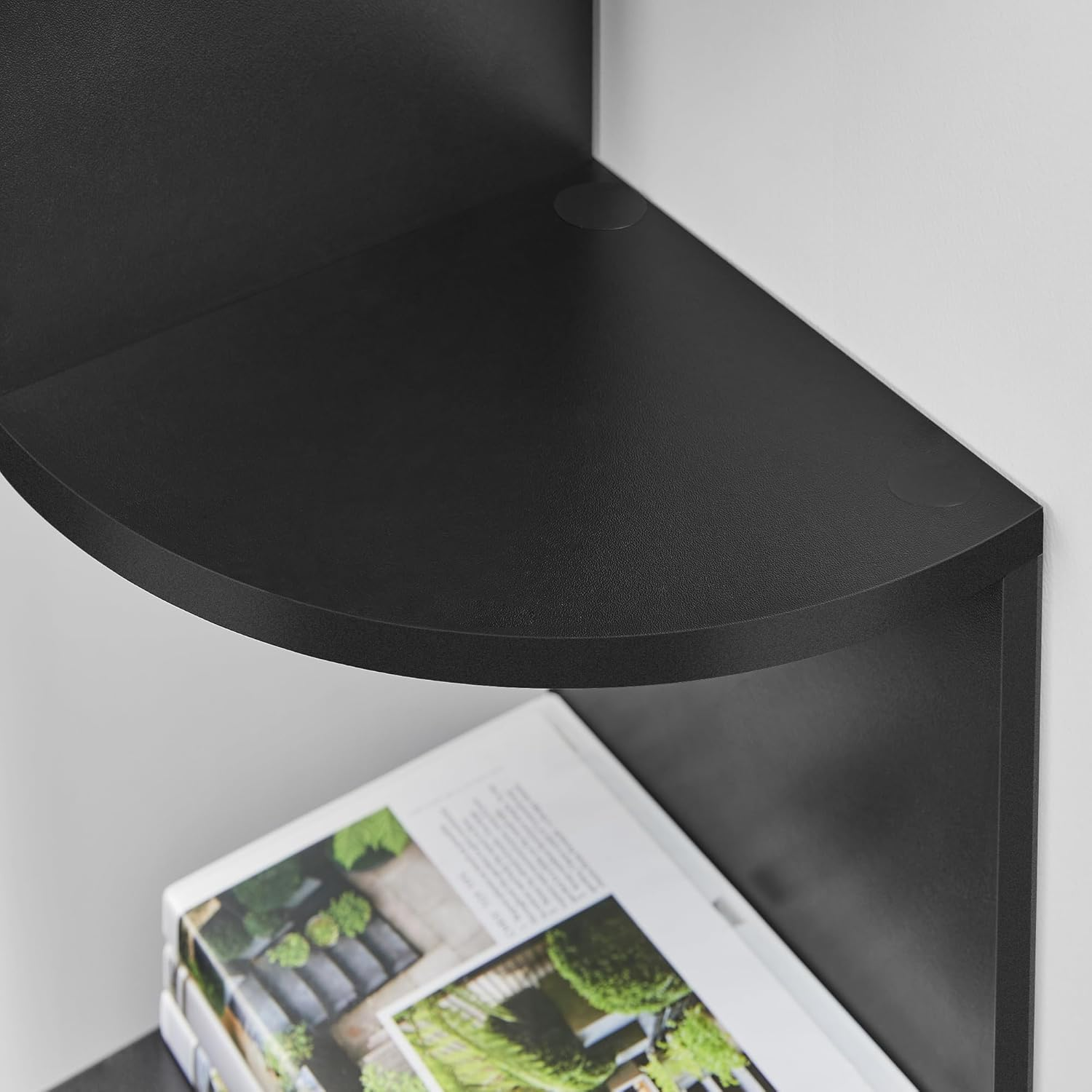 VASAGLE 5-Tier Corner Shelf, Display Floating Shelf in Living Room, Study, Kitchen, Bedroom, for Plants, Cds, Decorations, Modern, Ink Black LBC072B01 - Multicolor image number 7