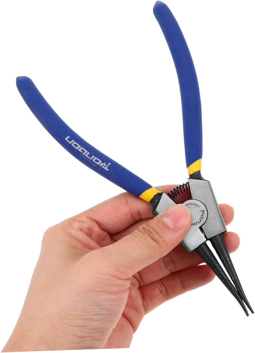 TEHAUX 2Pcs Circlip Pliers Internal External Retaining Ring Pliers Bent Nose Quick Installation and Removal for Mechanical Automotive Maintenance image number 6