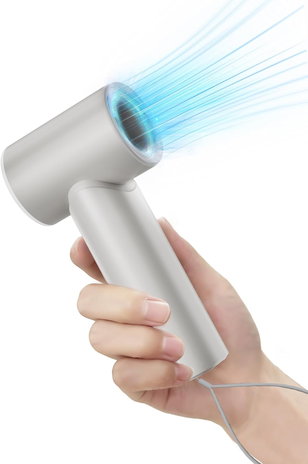 TONEOF 5000Mah Mini Portable Fan,Rechargeable Handheld Fan with 5 Speed,Hand Fan with Lanyard & Digital Display,Usb Fan for Cooling/Travel/Office/Camping/Outdoors, Beige Gray