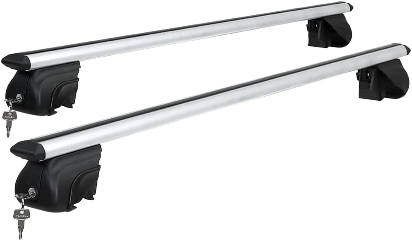 Giantz Car Roof Rack, 111Cm Length Universal Racks Pod Box Storage Basket Container Cross Bars Cars Accessories Transporting Storages, Adjustable Lockable Clamps 90Kg Aluminium Sliver image number 4