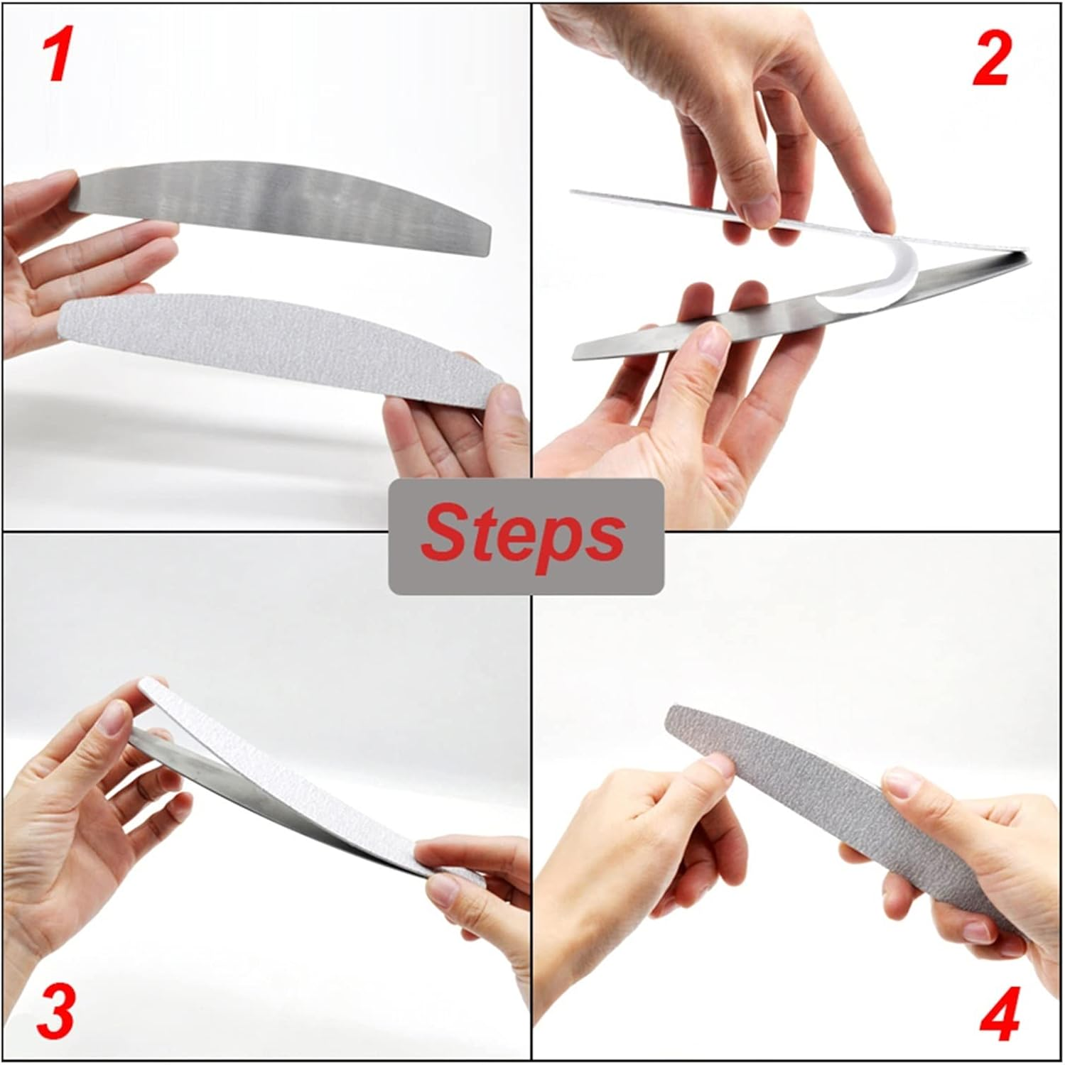 TRUSTTWO 50/100PCS Grey Professional Nail Files 100 180 240 Bulk Removalble Pads with Metal Handle Stainless Steel Thicken EVA Sandpaper the New (Color : Army Green) image number 1