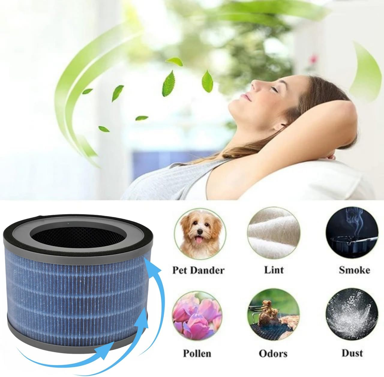 Hygieia HEPA Filter for Breville LAP300 LAP308 & LAP408 Air Purifiers &ndash; Replacement Alternative for Antiviral HEPA-13 LAP300/308/408, Spare Pre Filter for Breville Air Purifiers image number 1