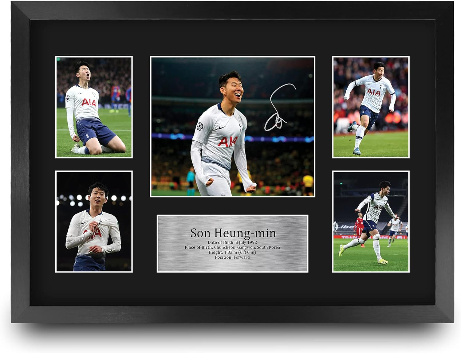 HWC Trading Son Heung-Min Gift Signed FRAMED A4 Printed Autograph Tottenham Hotspurs Gifts Photo Display