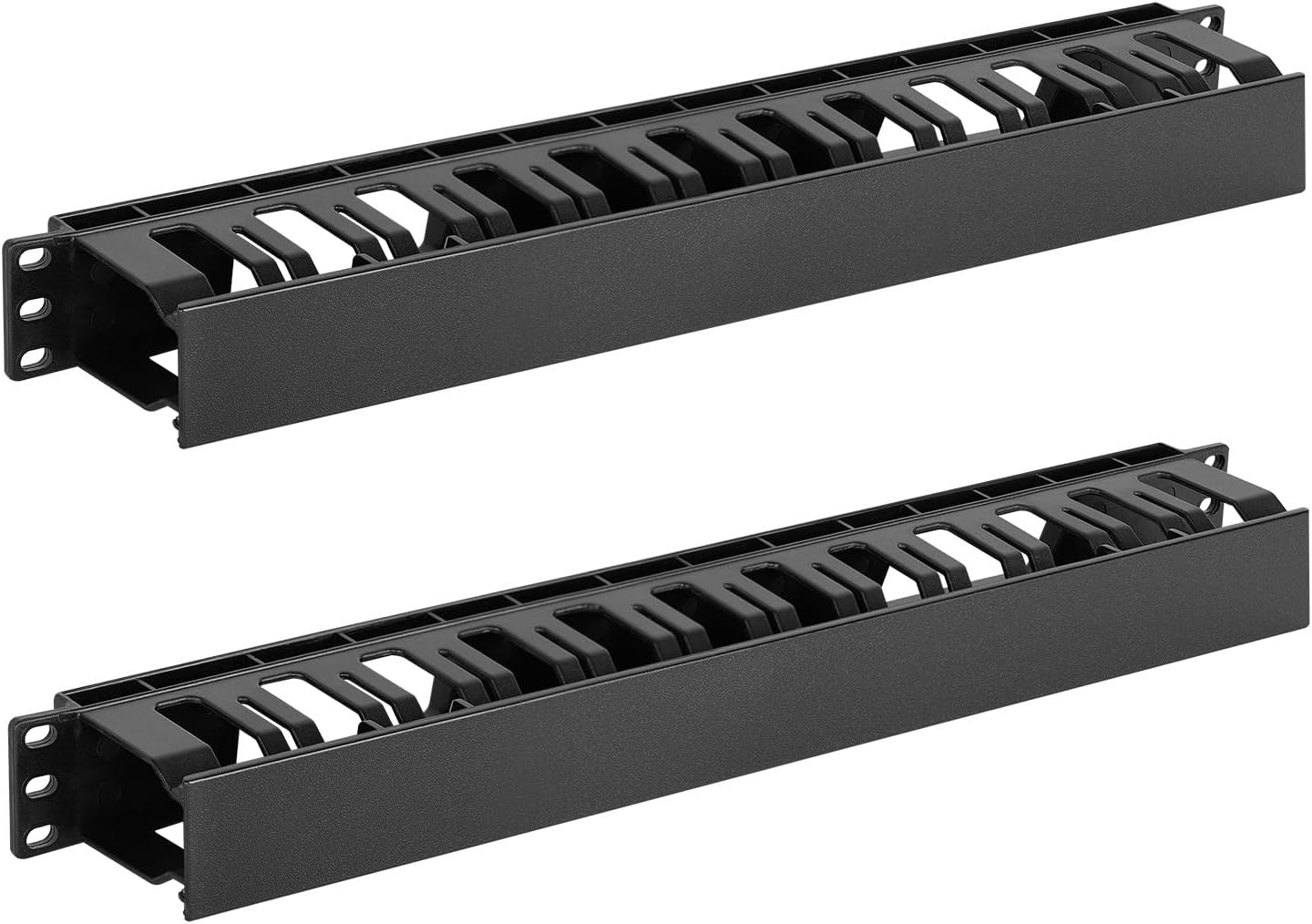 Tecmojo 2 Pack 1U Brush Panel 19 Inch Rack Mount Cable Management Panel with Brush Strip for Cable Entry for 19'' Server Rack or Network Cabinet