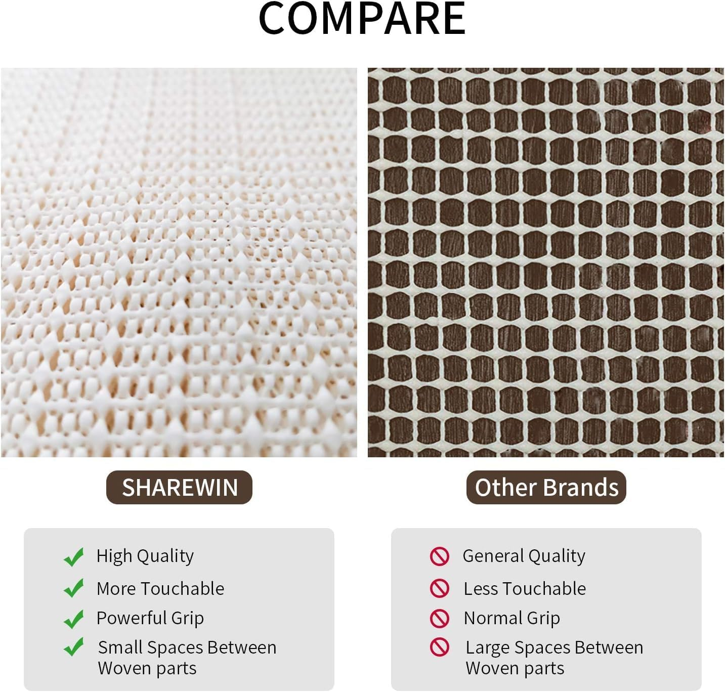 YJSPARKK anti Slip Rug Pad, PVC Non Slip Grips Keep Area Rugs Safe and in Place,Grippers Mat for Drawers Shelves Tray Carpet Cushion,Suitable for Hard Flooring and Tiles Flooring (1.2 * 2.0M) image number 4