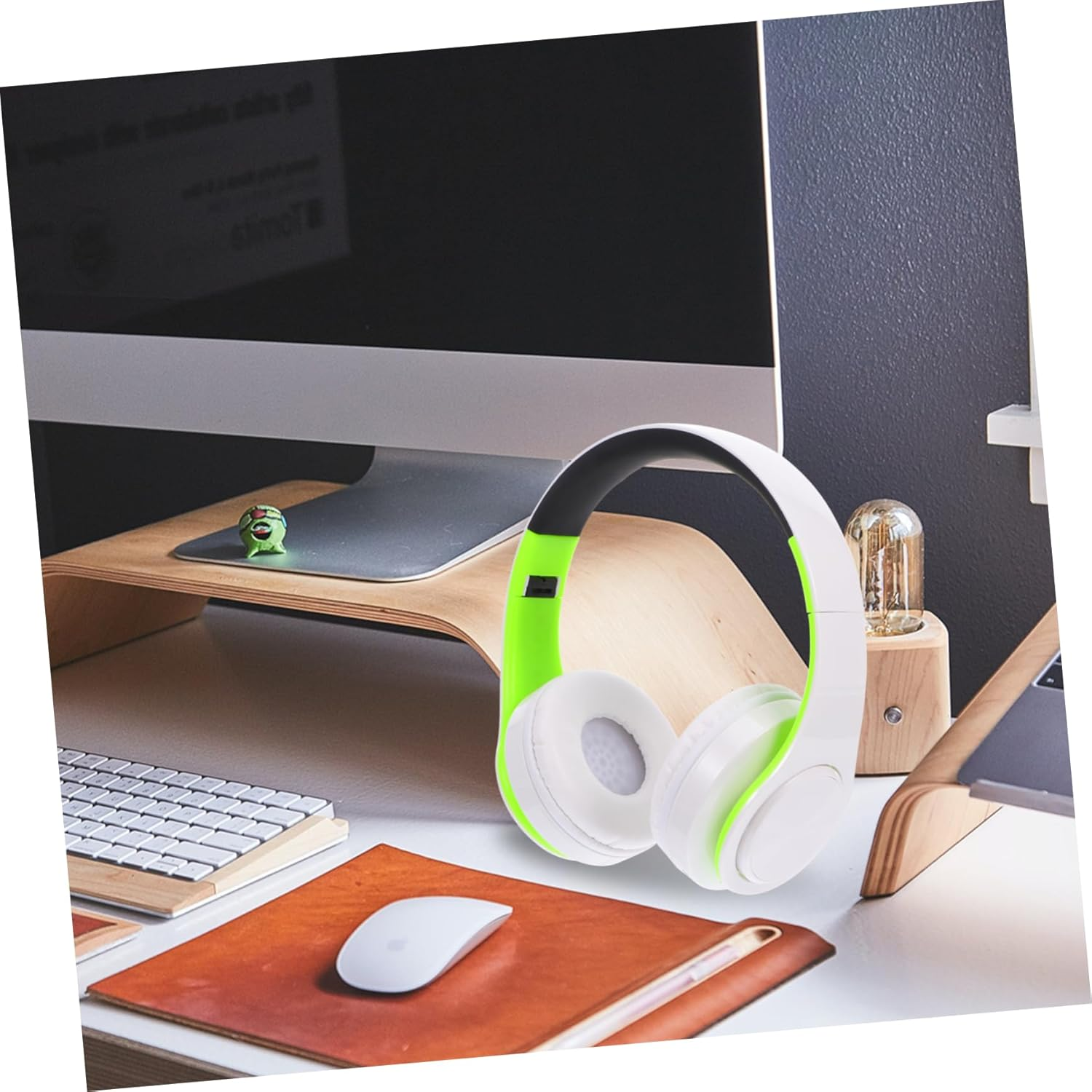 CONGARTENO Wireless Foldable Headphones Adjustable over Ear Headset with Noise Reduction Wireless Headphones for Talk Comfortable Protein Earmuffs image number 1