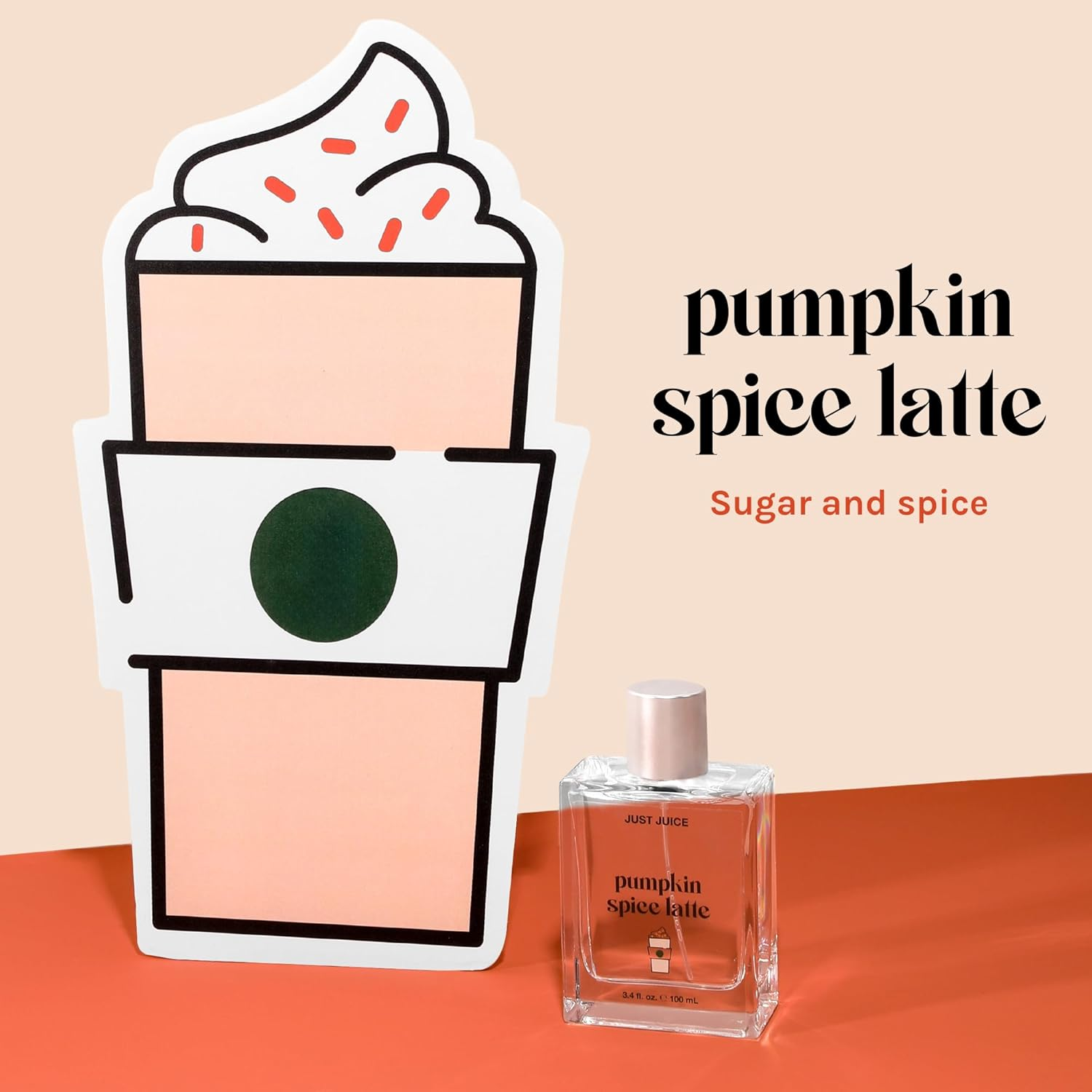Just Juice Pumpkin Spice Latte - Warm Vanilla Perfume for Women and Men - Pumpkin Spice Perfume with Nutmeg, Cinnamon, Tonka Bean - 3.4 Oz image number 1