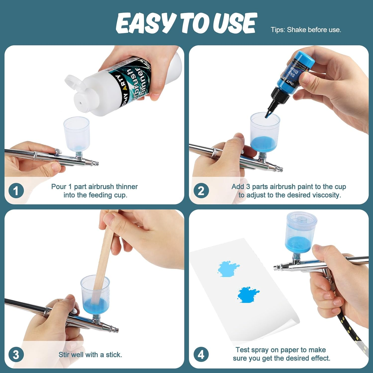 HOMY ARTY Airbrush Thinner - 8.45 Fl Oz, Water-Based Acrylic Paint Thinner, to Improve Color Flow for Shoes, Clothes, Metal and Plastic Models image number 6