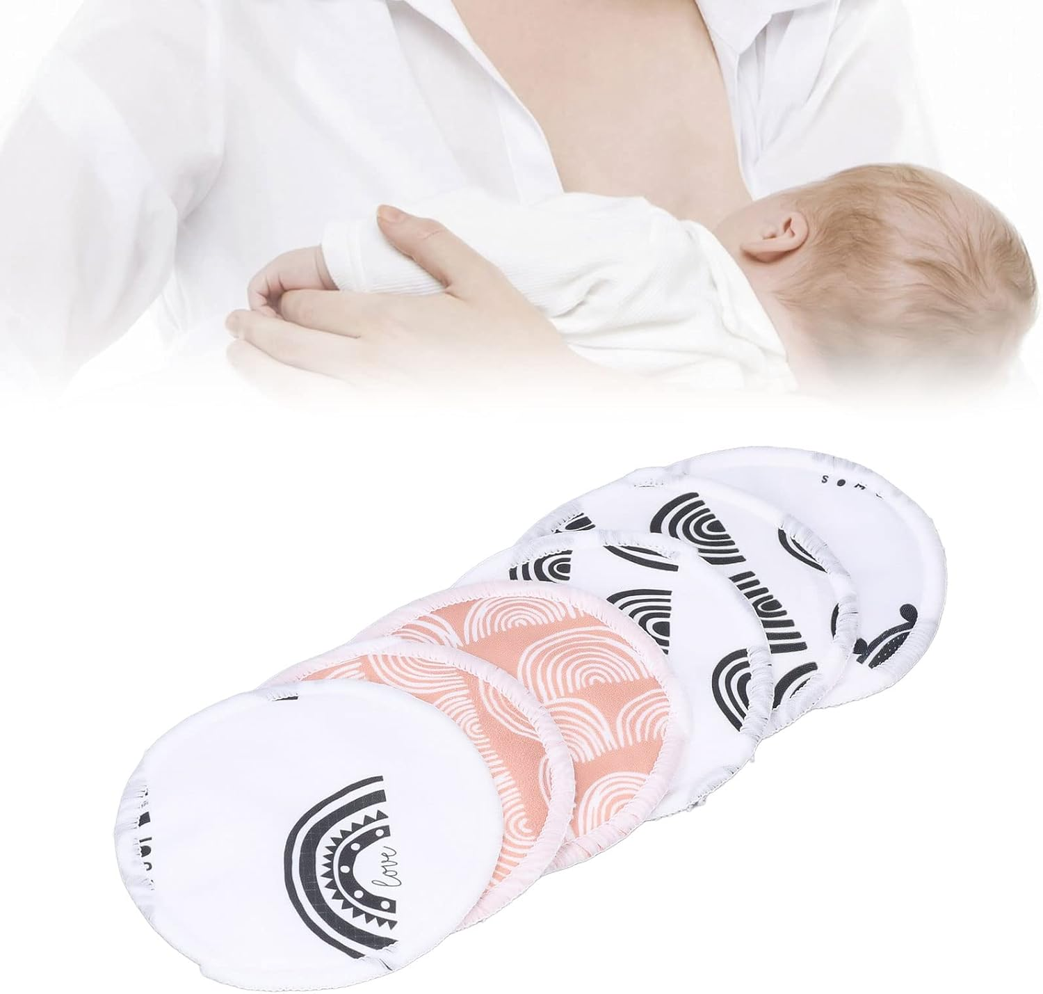 Breastfeeding Nipple Pad, Nursing Breast Pads Skin Friendly Reusable with Wash Bag for Daily Use image number 2