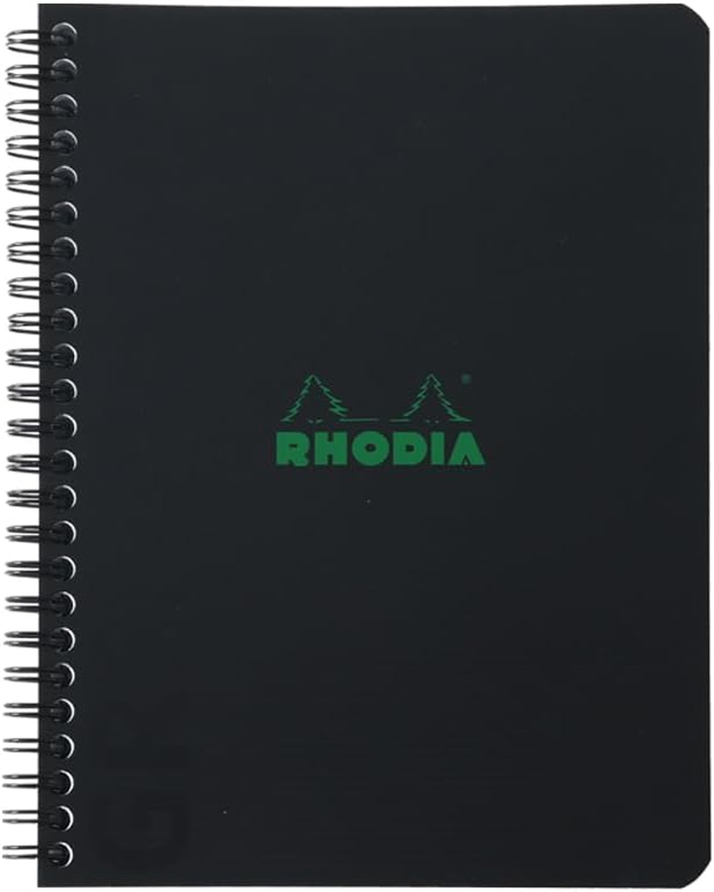 Rhodia Rhodiactive Greenbook 119913C Spiral Notebook, Squared, DIN A5+, 16 X 21 Cm, 80 Sheets Micro-Perforated, 4-Hole Punched, 100% Recycled Paper, 90, Black, Pack of 1 image number 3