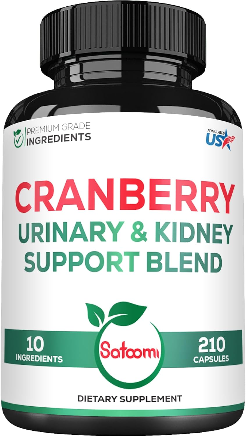 SATOOMI Extract Cranberry Pills for Women - with D-Mannose, Pine Bark, Uva Ursi Leaf & More - 210 Cranberry Capsules for 105 Servings image number 1