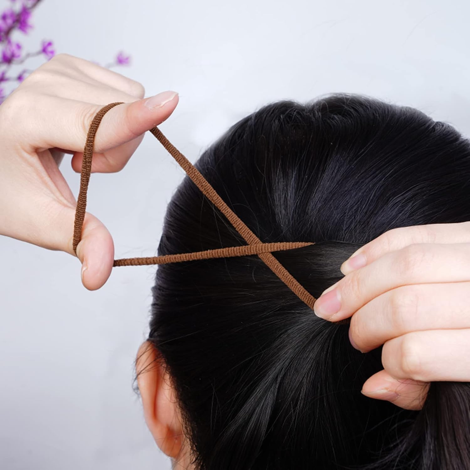 Elastic Hair Ties 50 Pcs Thick Seamless Hair Bands No Damage Soft Ponytail Holders Hair Bobbles for Girls Women image number 3