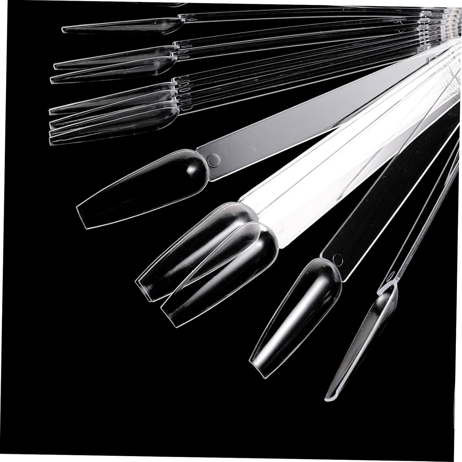 CIYODO 100Pcs Nail Colour Display Tips Transparent Nail Polish Color Sample Sticks for Professional for Painting and Color Showcase image number 4