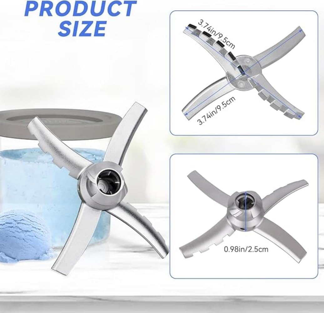 Replacement Blade Compatible with Ninja Creami Deluxe NC500 Series Ice Cream Makers, Mixing Blade Paddle Replacement for Ninja Creami NC501 CN501CO NC500C NC501C NC501H Silver-Stainless Steel image number 5