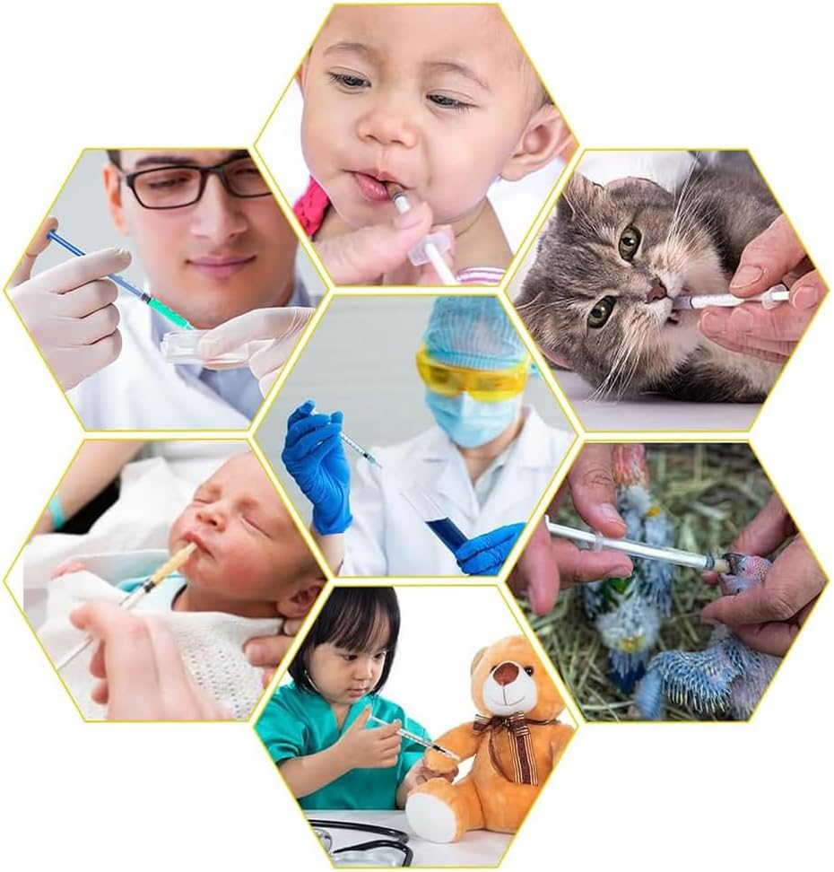 QOOWFEANIG 50Pcs 1Ml 1Cc Syringes with Cap,Reusable Small Plastic Liquid Measuring Syringe with Measurement Marks for Scientific Labs, Pet Feeding, Refilling Cosmetics image number 4