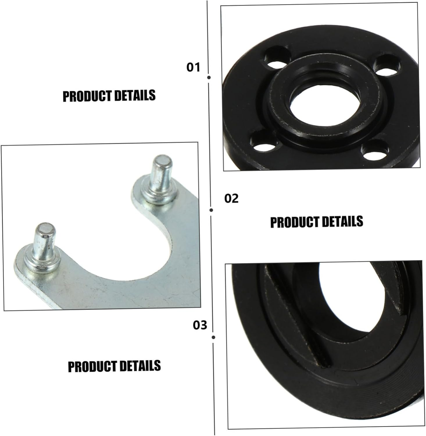 Angle Wrench Spanner with Gaskets Flange Nut Kit for Grinding Machines 7Pcs Set Including Pin Wrench and Upper Lower Press Plates Suitable for Power Tool Maintenance image number 4