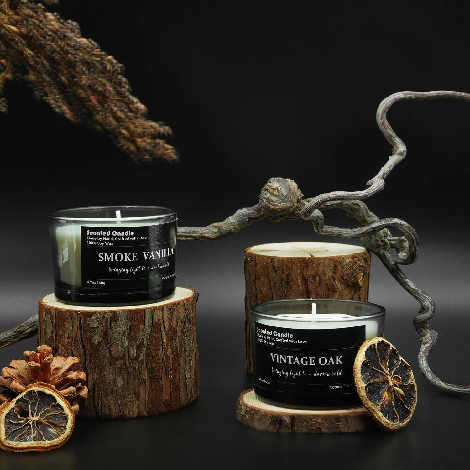 Minimalist Scented Candles for Men - 6 Pack Aromatherapy Candles Gifts Set for Birthday, Valentine, Christmas, Anniversary, Clean-Burning Soy Wax, Long-Lasting Fragrance Mood Enhancer