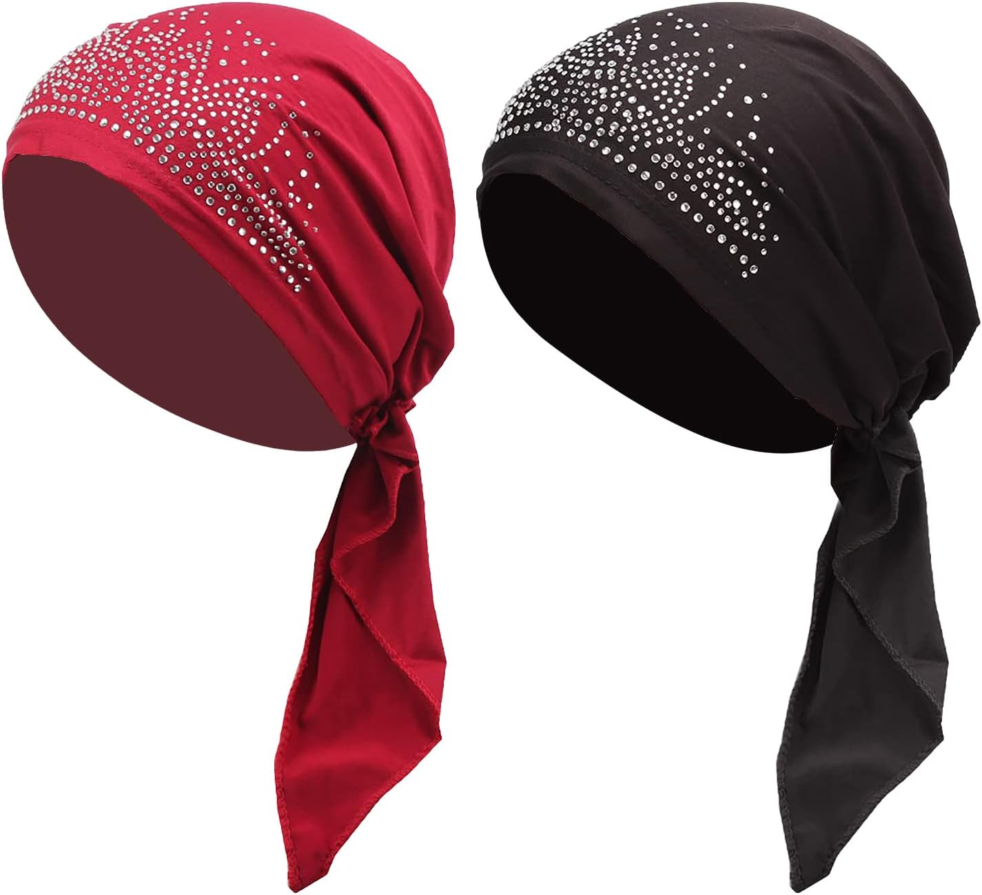 Woman'S Chemo Hat Crystal Pleated Stretchy Turban Cap Beanie Bandana Skull Cap Ethnic Head Wrap Hat Headscarf for Cancer Patients,Alopecia Hair Loss