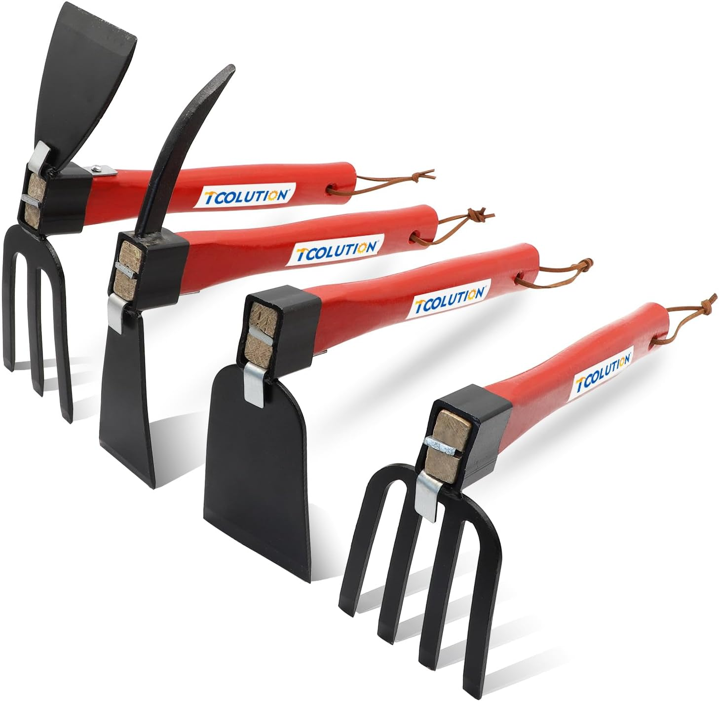 Garden Tool Set with Tool Box 4 Piece Heavy Duty Gardening Tools Kit with Hoe Rake Shovel Fork Non Slip Handle Garden Hand Tools for Digging Weeding Planting image number 3