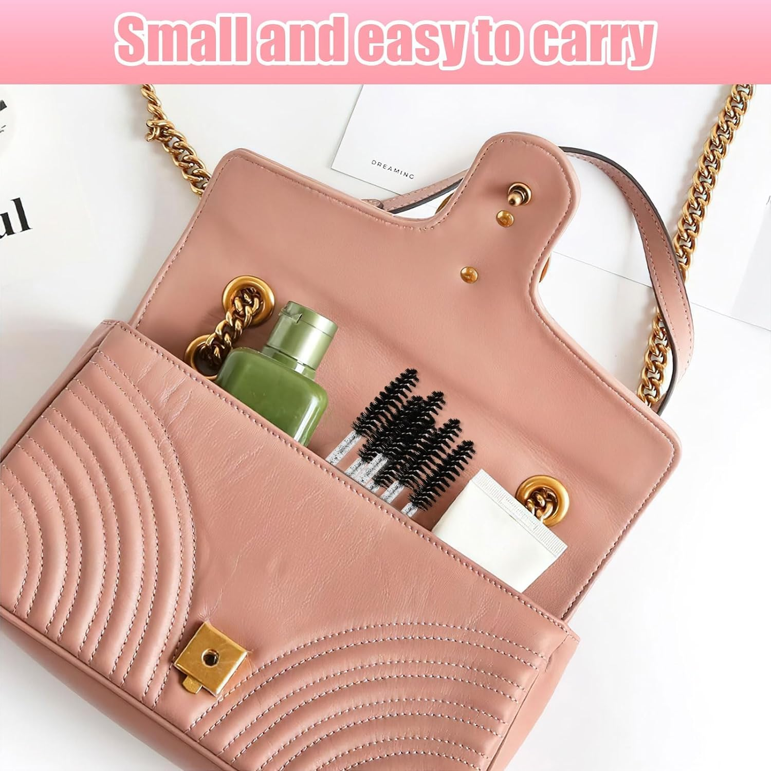 Eyelash Brush,100Pcs Mascara Wands, Disposable Eyelash Brushes, Crystal Lash Wands for Eye Lash Extension, Eyebrow and Makeup (Black) image number 6