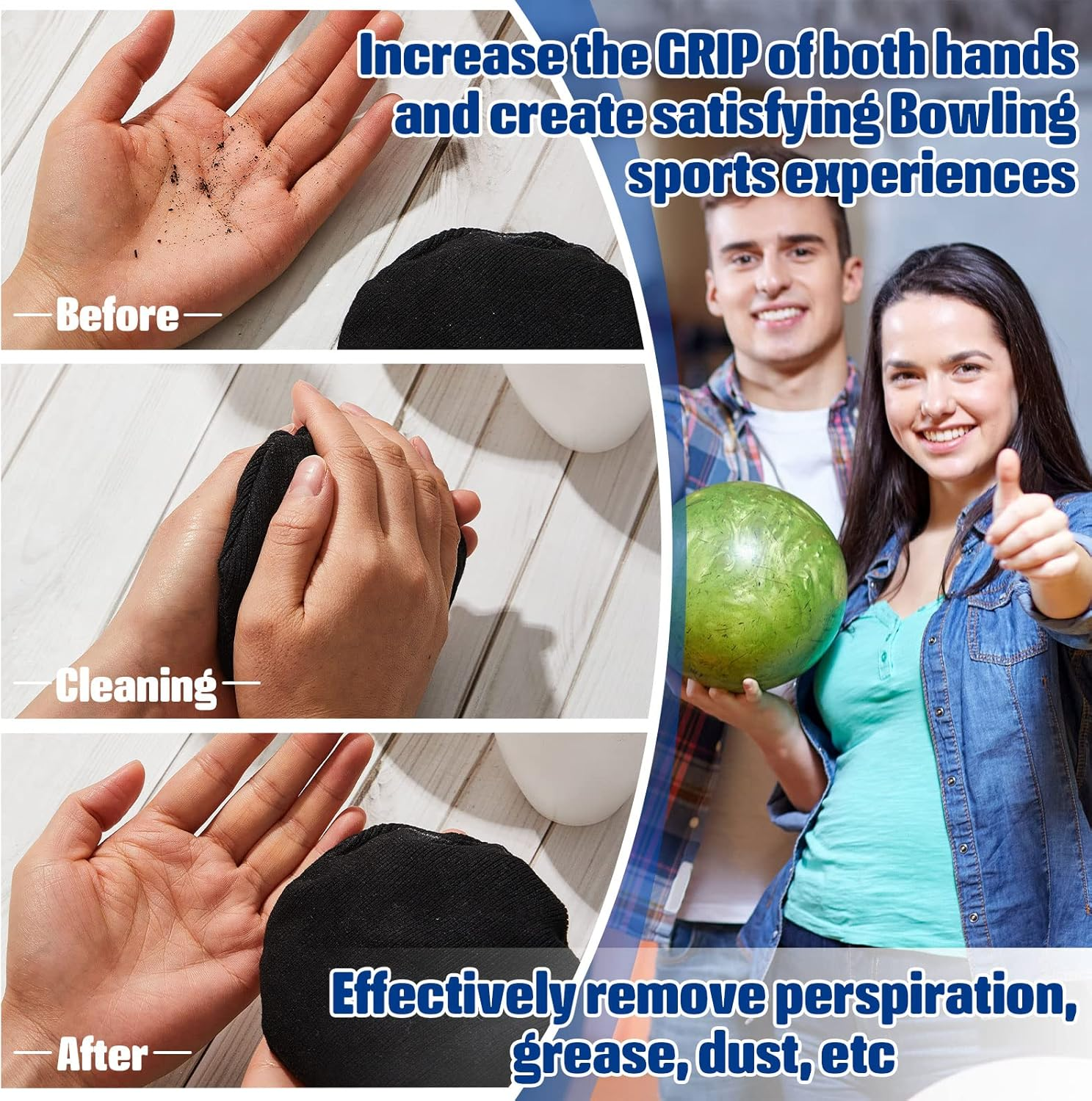 Lewtemi 2 Pieces Bowling Rosin Grip Bag Powder Bowling Grip Sack for Drying Hands Golf Accessories