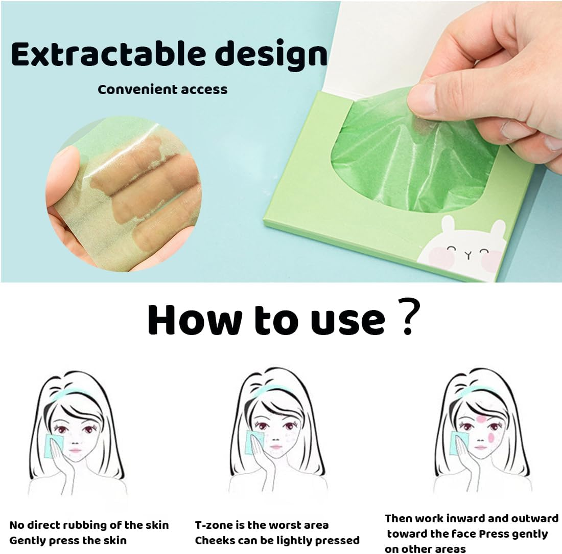 XYTAHDM 600 Sheets Blotting Paper Oil Control Paper Face Blotting Paper Face Oil Absorbent Paper for Men Women Oily Skin (6 Colours)