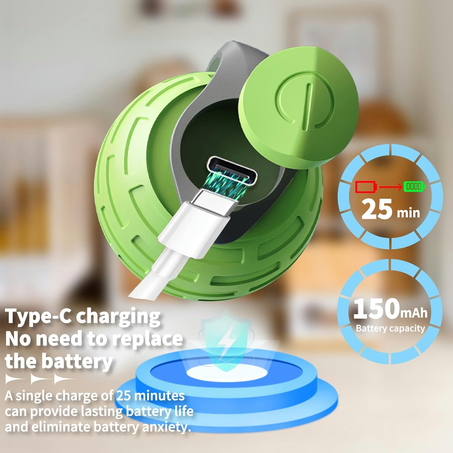 Interactive Cat Ball Toy for Indoor Cats &ndash; 2025 Upgraded Smart Rolling Ball, Adjustable Speed & Long Battery Life, Automatic Moving Cat Toy with LED Lights for Active & Playful Cats(Green) image number 6