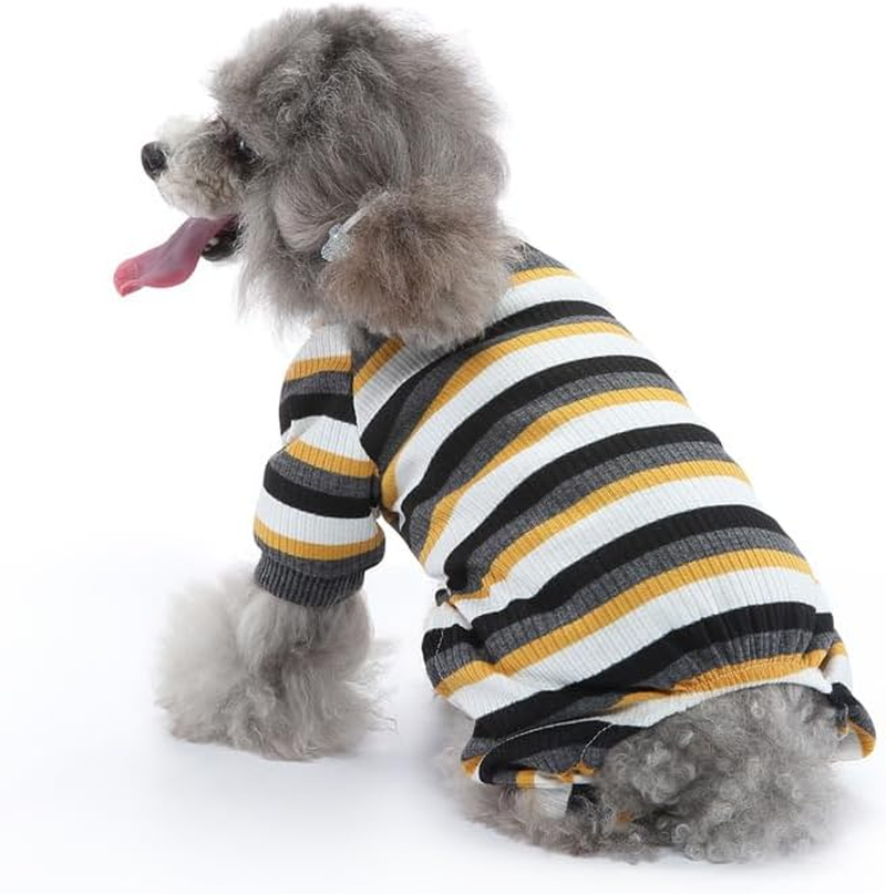 Dog Pajamas for Small Medium Dogs Classic Striped Lightweight Dog Coats Dog Coat Soft Stretchy Tracksuit Doggie Onesie Thermal Cute Outfit Pet Clothes for Dogs Catsdaily (Style 1, S) image number 1