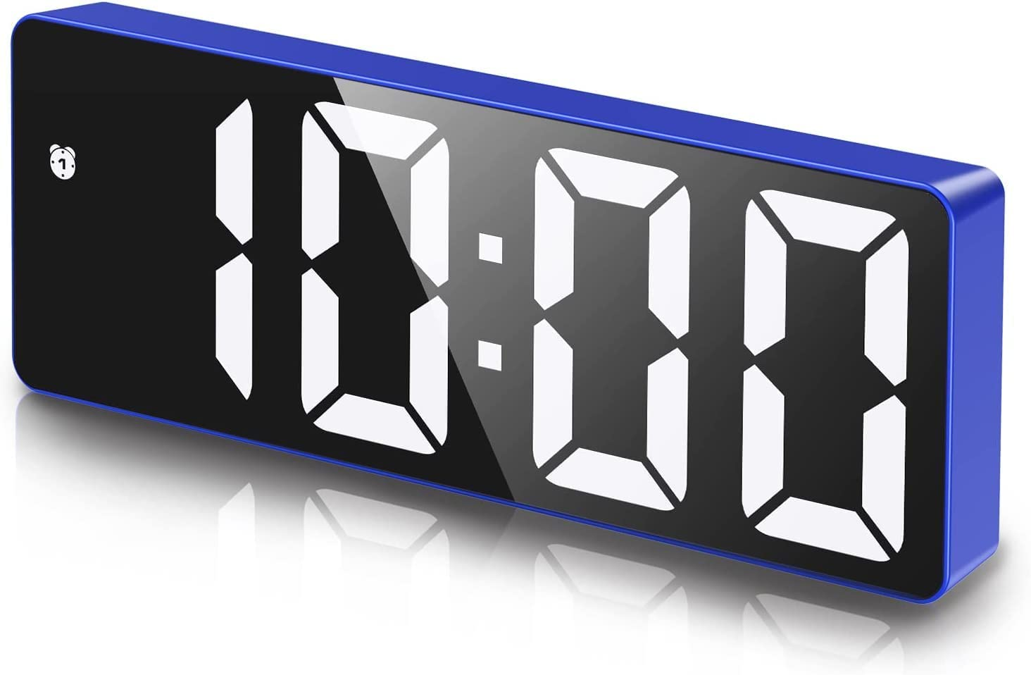 Digital Alarm Clock, LED Clock for Bedroom, Electronic Desktop Clock with Temperature Display, Adjustable Brightness, Voice Control, 12/24H Display for Home, Bedroom, Office