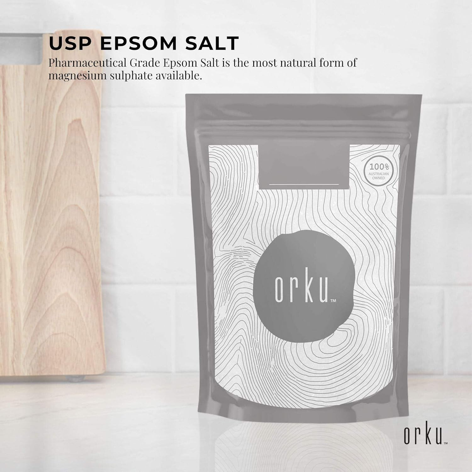 Orku 1Kg Epsom Salt - USP Grade Magnesium Sulfate Body Bath Salts image number 6