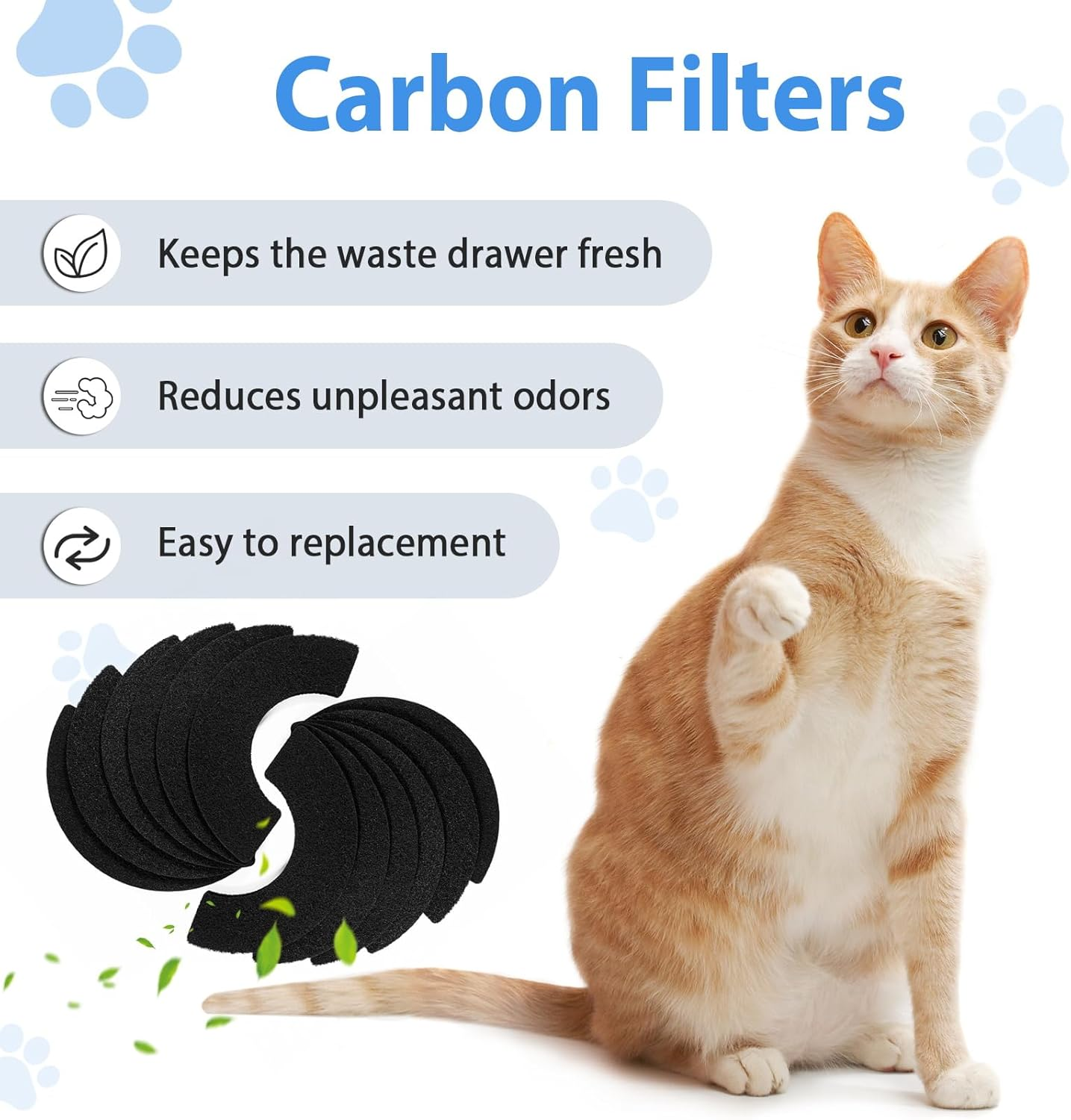 Activated Carbon Filters Compatible with LR 4 Cat Litter Box, Perfect Replacement Official Size (12Pack) image number 4