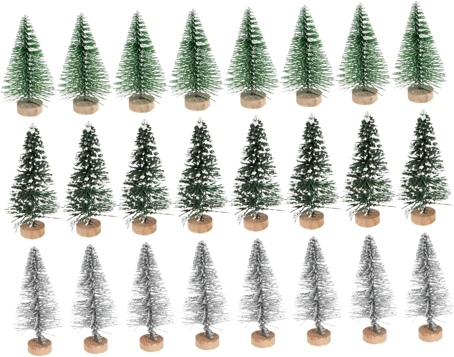 24Pcs Mini Christmas Trees Vibrant Xmas Trees for Home Decor Tabletop Decoration and Holiday Parties Cute Pine for Festive Atmosphere image number 3