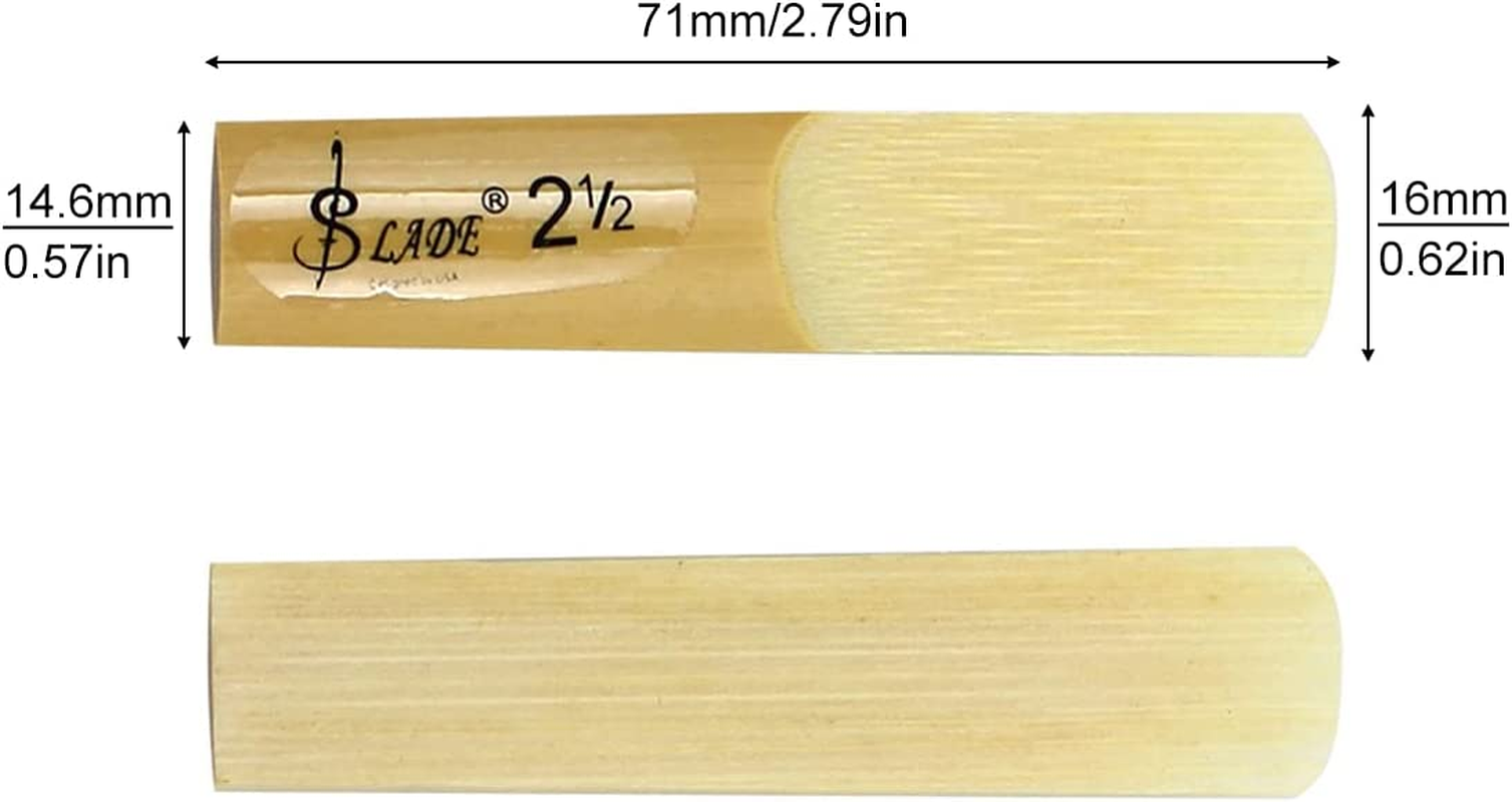 Origlam 【Best Deals】 10Pcs Alto Sax Saxophone Reeds 2.5 Reed Alto Be Saxophone Reeds Lade Bamboo 2-1/2 Reed Strength 2.5 for Clarinet Soprano or Alto Sax image number 2