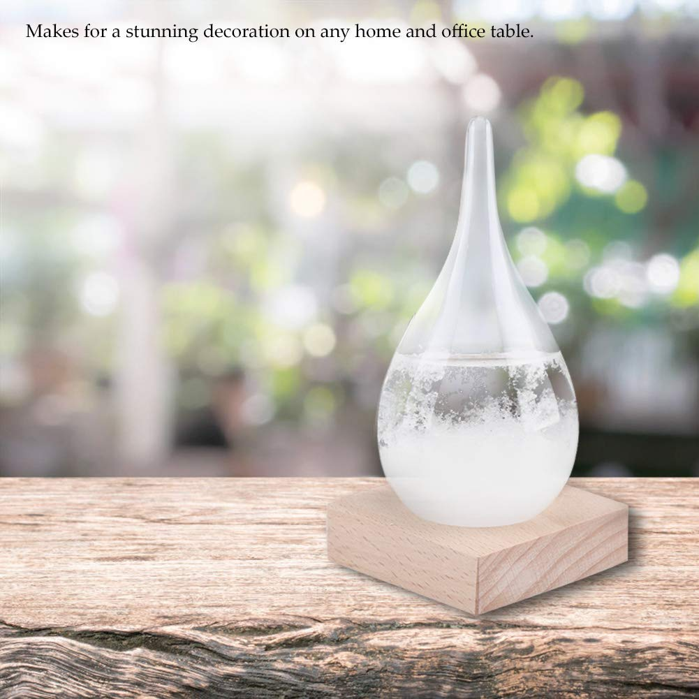Glass Creative Drop-Shaped Glass Bottle Desktop Weather Station Weather Predictor Stations image number 6