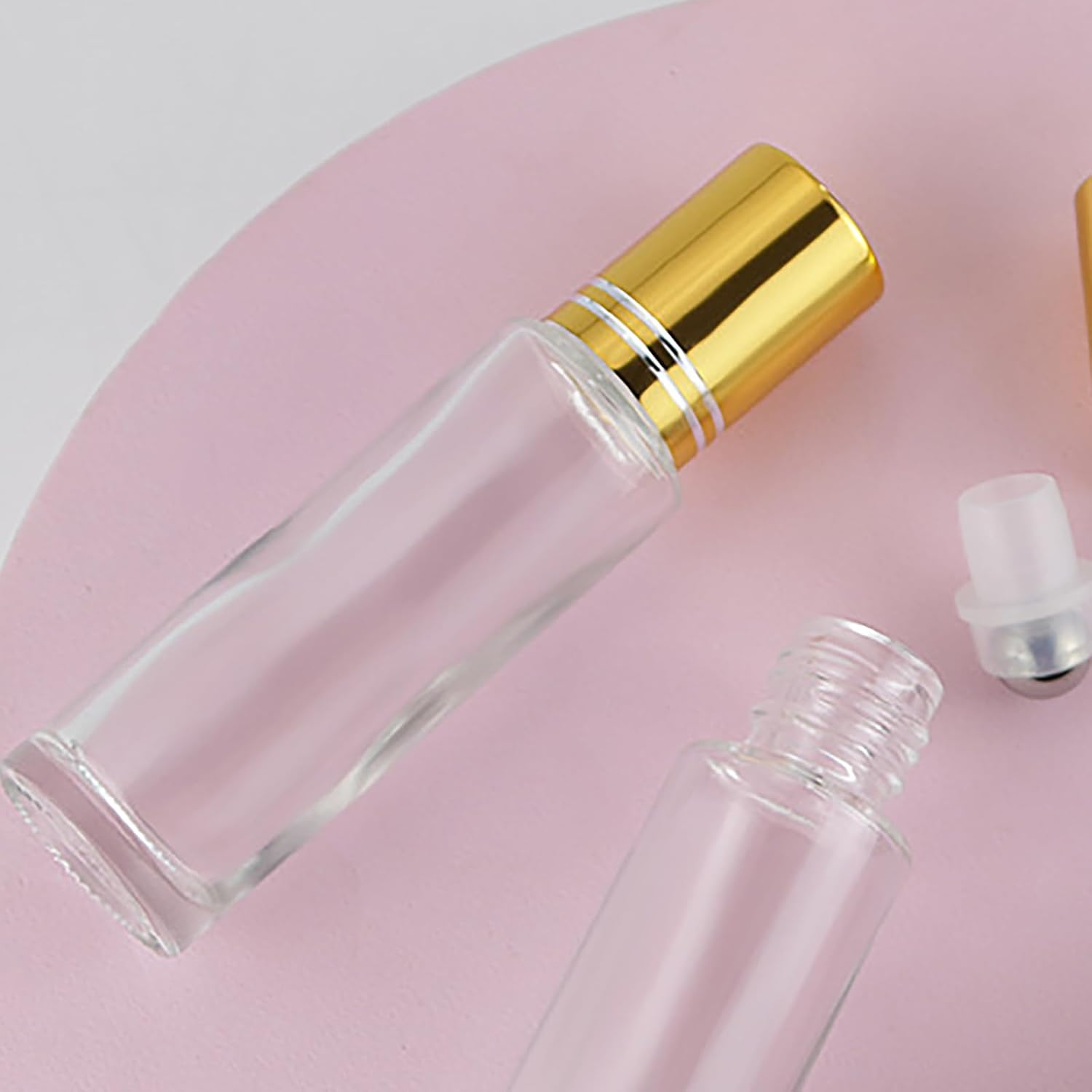 3 Pcs 15Ml Glass Roller Bottles with Stainless Steel Roller Ball Applicator Perfume Rollerball Container Essential Oil Roll on Bottle image number 3