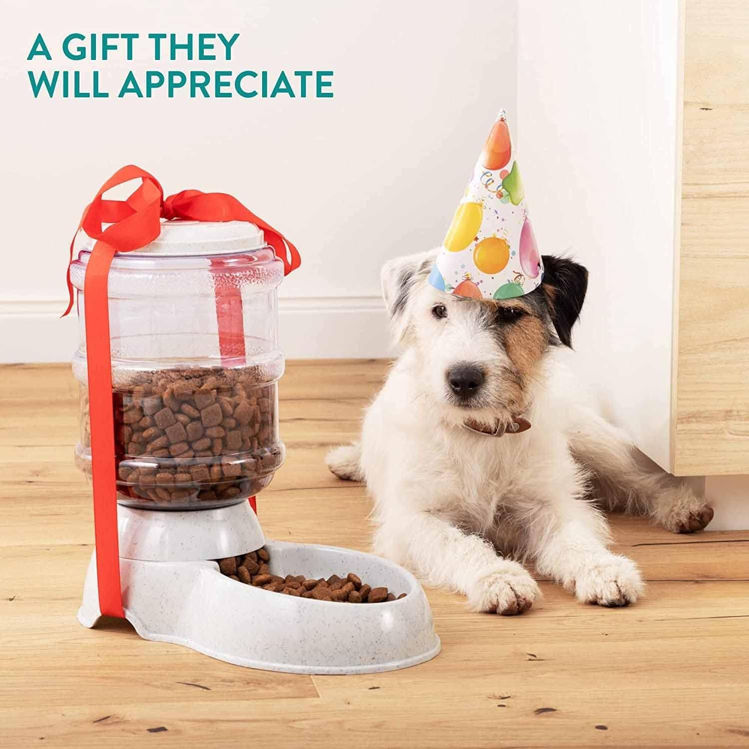 ISTARA Plastic Pet Food Dispenser 3.8L Large Capacity Self-Dispensing Gravity Pet Feeder Cat Dog Feeding Bowl Automatic Feeding Pet Supplies Cat Food Dispenser, 12 X 10 X 14 Cm image number 3