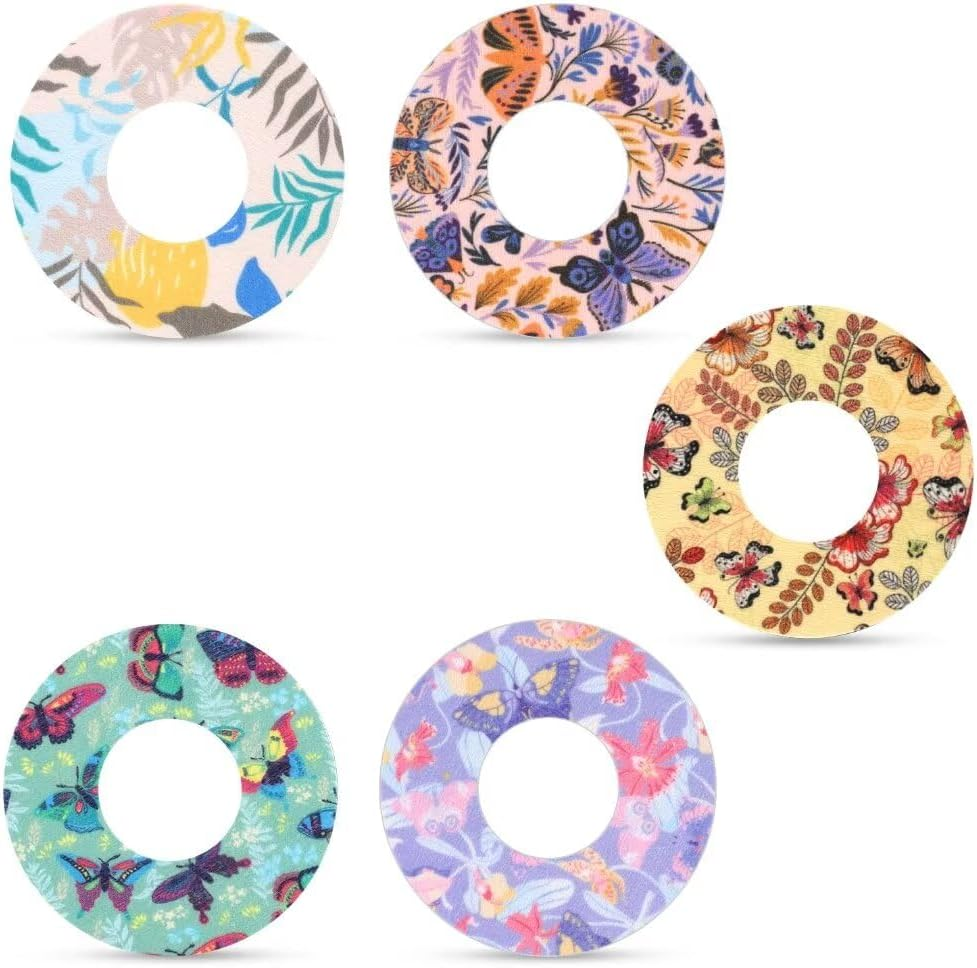 25Pcs Sensor Covers for Libre 2, Waterproof Adhesive Patches Butterfly Print Blood Sugar Monitor Patch Sweatproof Sensor Stickers Overpatch Compatible with Libre image number 1